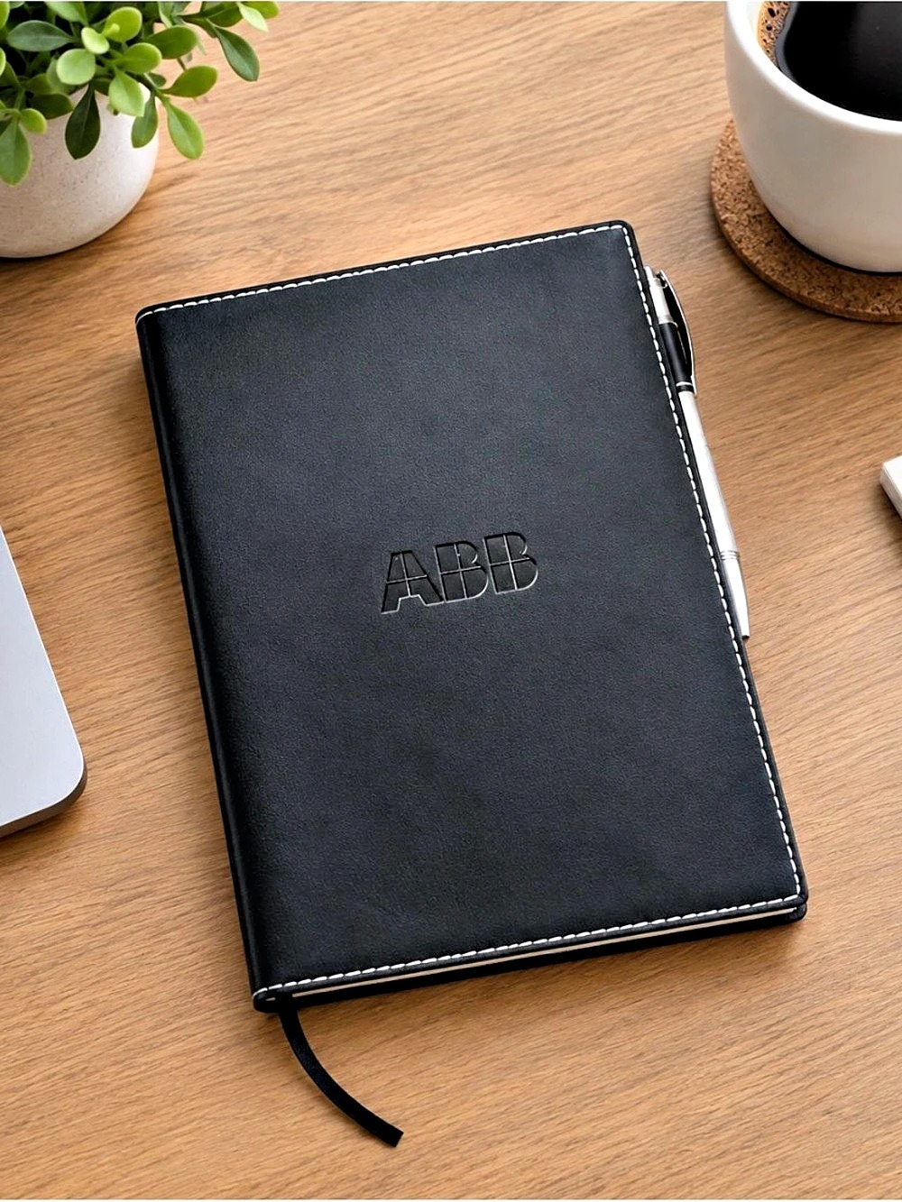 ABB Black Hardcover Notebook Journal with Pen